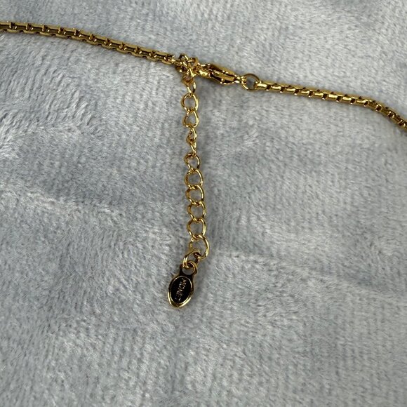 Vintage Gold-Tone Box Chain Necklace Monet with Adjustable Length Lobster Clasp - Picture 6 of 16
